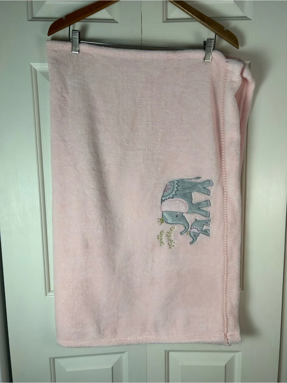 NoJo Better Together Elephant Mom & Baby Blanket Pink Gray Tiara Crown RARE HTF